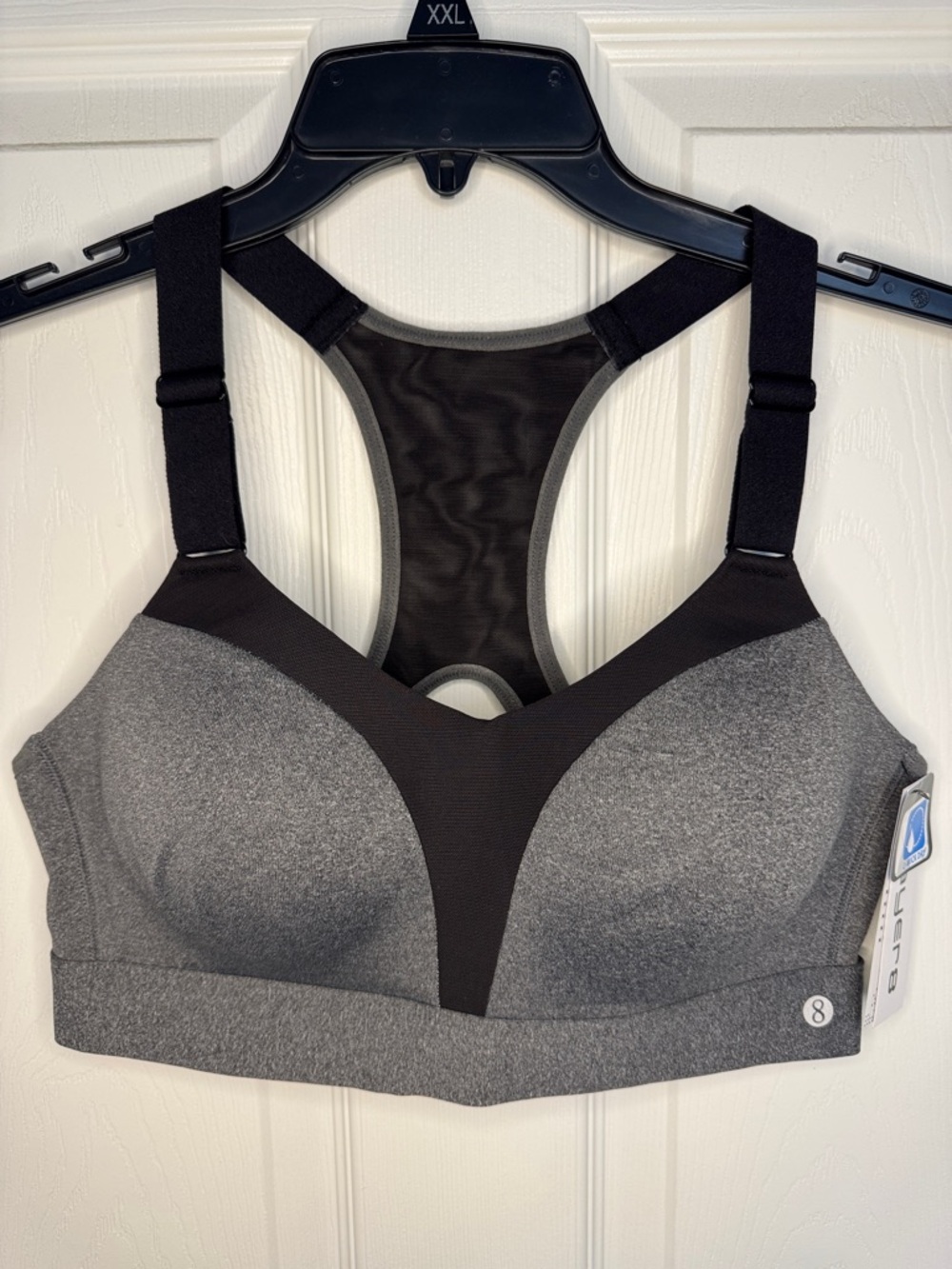 NWT Layer 8 Gray & Black High-Impact Racerback Sports Bra